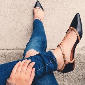 Halogen “Olson” studded pointy toe flats